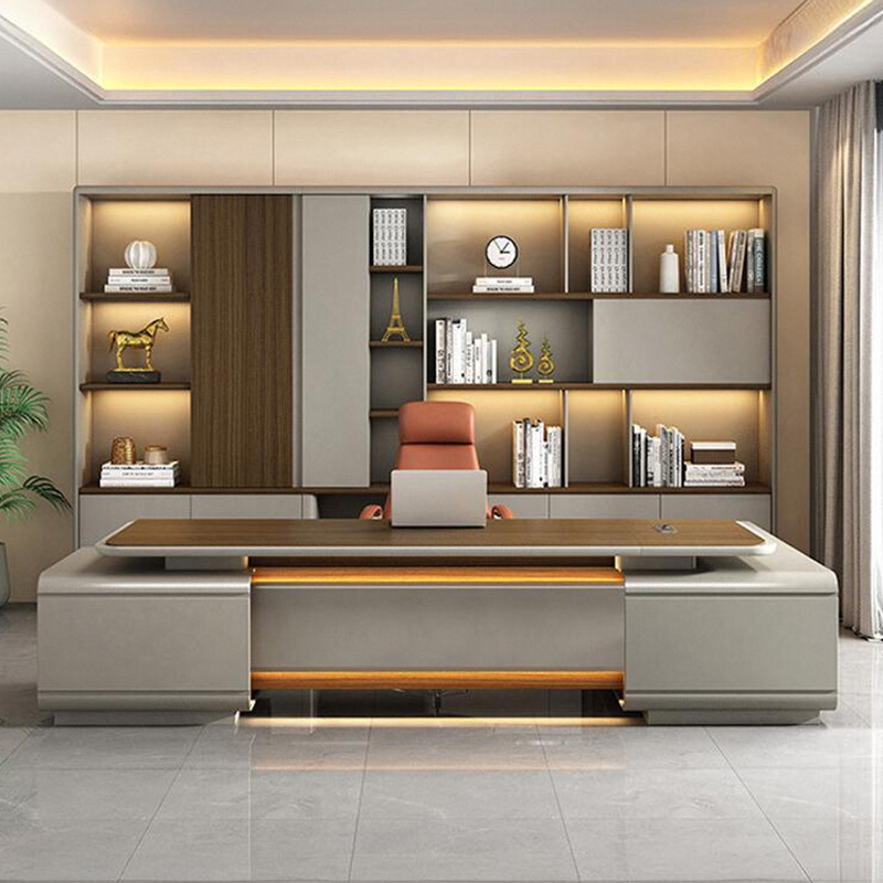 Modello DBT008 Scrivania Direzionale, Presidente/Scrivania da ufficio per presidente, scrivania premium per manager di grandi dimensioni con set di sedie da ufficio per manager\\dell\'ufficio